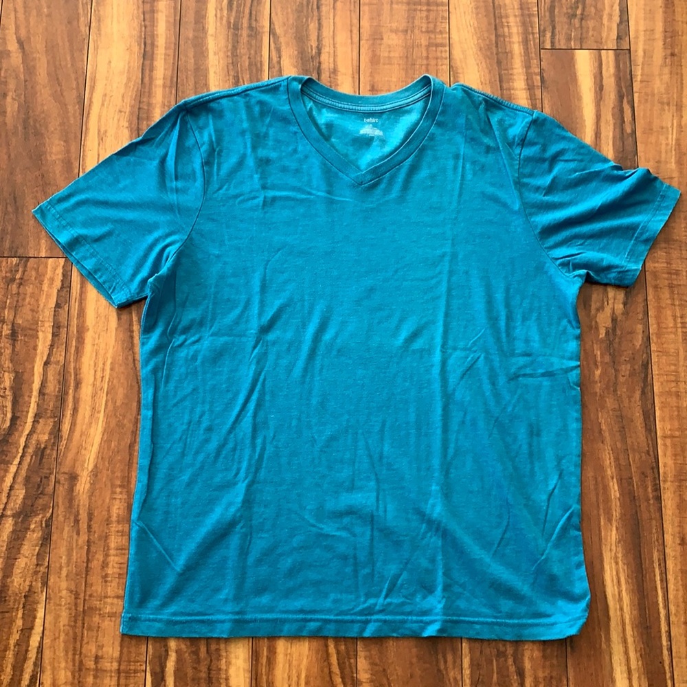 Turquoise v-neck shirt
